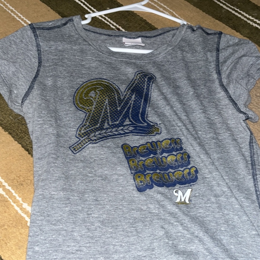 Brewers 5th & Ocean Genuine Merchandise Gray Tee